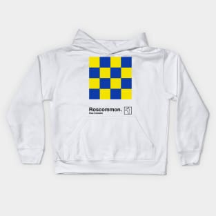 County Roscommon / Original Retro Style Minimalist Design Kids Hoodie